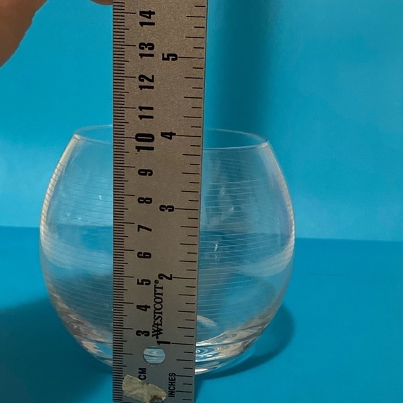 Miska Clear Glass, with Frosted Lines, Global Vase. Minimalist - Picture 4 of 4